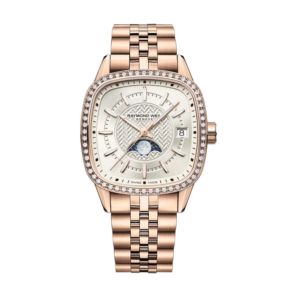 שעון ריימונד וייל RAYMOND WEIL Freelancer Ladies Automatic Moon Phase Cushion 2496-P5S-40051