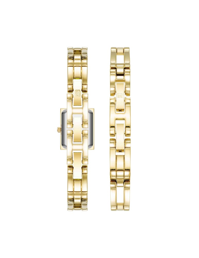 שעון נשים + צמיד אנה קליין ANNE KLEIN Iconic Rectangular Case Bangle Watch 10/4898GPST – תמונה 3