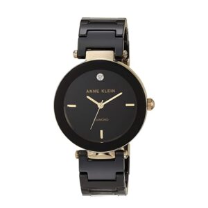 שעון נשים אנה קליין ANNE KLEIN AK/1018BKBK – לוח שחור משובץ יהלום