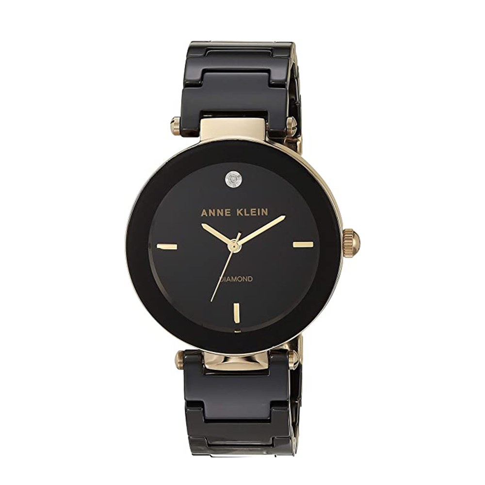 שעון נשים אנה קליין ANNE KLEIN AK/1018BKBK – לוח שחור משובץ יהלום