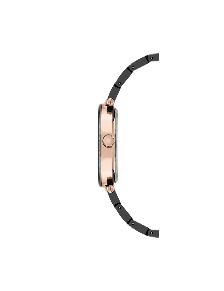 שעון נשים אנה קליין ANNE KLEIN Ceramic Bracelet Watch with Diamond Accents AK/1018RGBK – תמונה 2