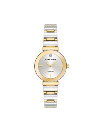 שעון נשים אנה קליין ANNE KLEIN Diamond Accented Classic Bracelet Watch AK/2435SVTT