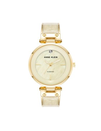 שעון נשים אנה קליין ANNE KLEIN Diamond Accented Bangle Bracelet Watch AK/2512IVGB