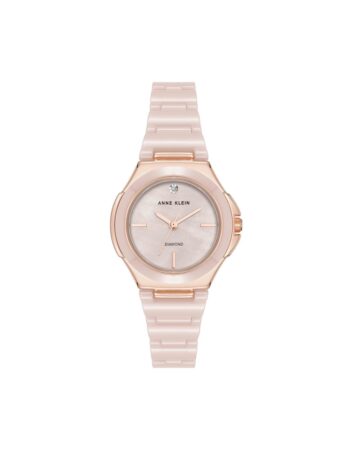 שעון נשים אנה קליין ANNE KLEIN Ceramic Bracelet and Bezel Watch AK/5112RGBH