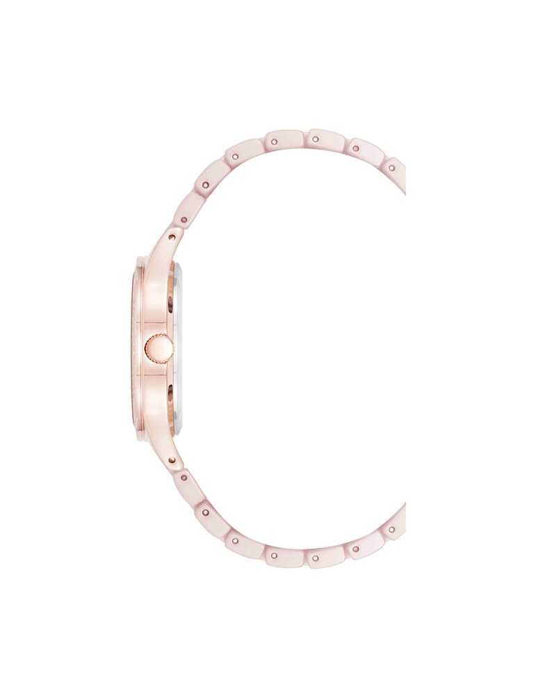 שעון נשים אנה קליין ANNE KLEIN Ceramic Bracelet Floral Dial Watch AK/5172RGBH – תמונה 2