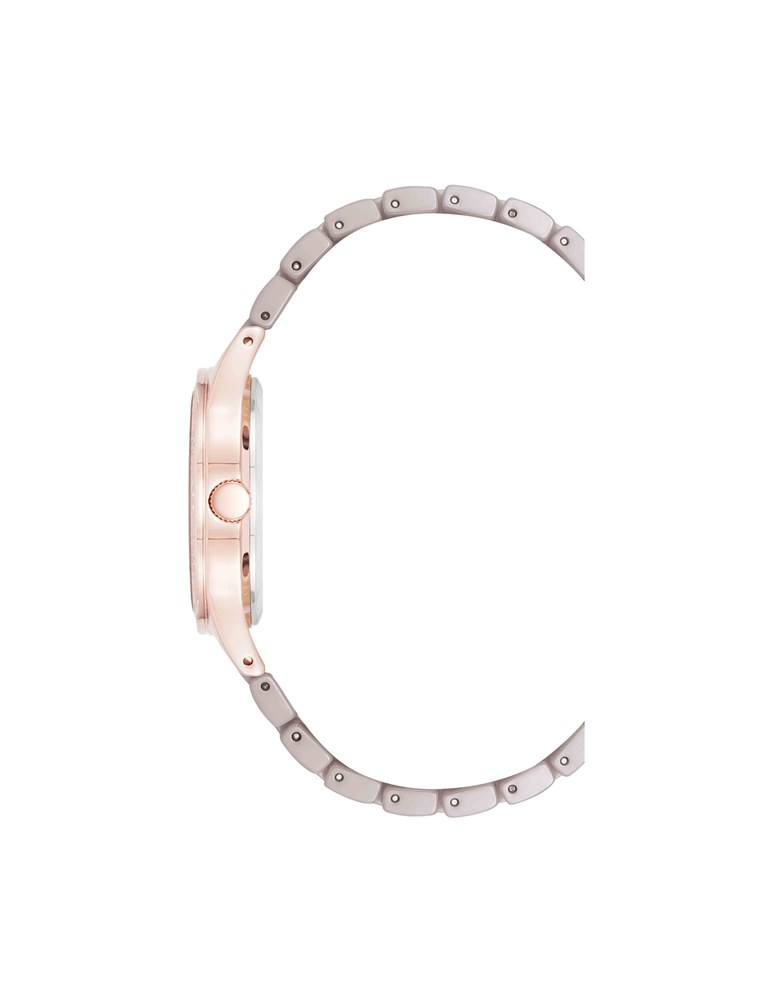 שעון נשים אנה קליין ANNE KLEIN Ceramic Bracelet Floral Dial Watch AK/5172RGTP – תמונה 2