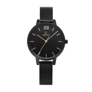 שעון נשים אובקו OBAKU Live Charcoal V209LXBBMB