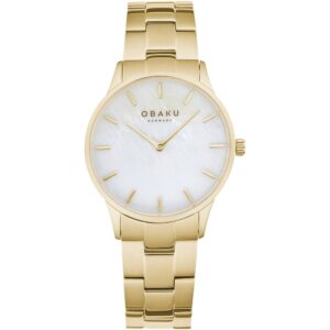 שעון נשים אובקו OBAKU Lyng Lille Gold V247LXGWSG