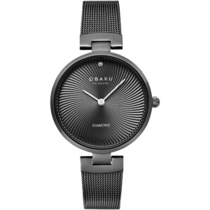שעון נשים אובקו OBAKU Diamant Charcoal V256LXBBMB