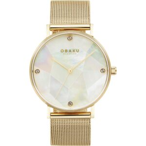 שעון נשים אובקו OBAKU Mosaik Gold V268LXGWMG
