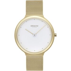 שעון נשים אובקו OBAKU Satin Lille Gold V269LXGWMG