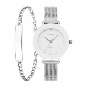 מארז מתנה שעון נשים וצמיד אובקו OBAKU Lilje V299LXCWMC-EJBCW