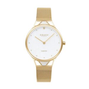שעון נשים אובקו OBAKU Pergament Gold V302LXGWMG