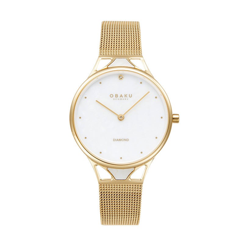 שעון נשים אובקו OBAKU Pergament Gold V302LXGWMG