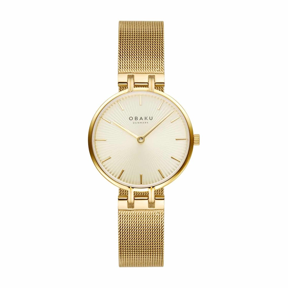 שעון נשים אובקו OBAKU Panel Gold V322LXGGMG