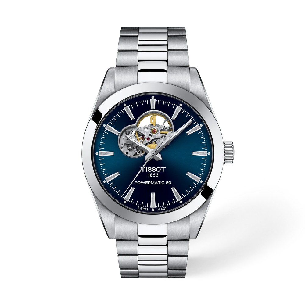 שעון גברים טיסו TISSOT Gentleman Open Heart 40mm T127.407.11.041.01
