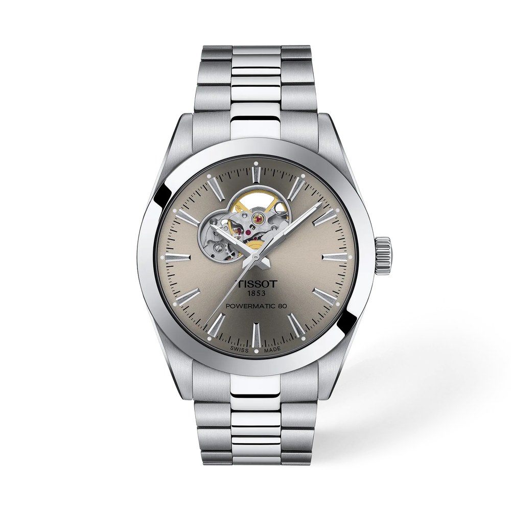 שעון גברים טיסו TISSOT Gentleman Open Heart 40mm T127.407.11.081.00