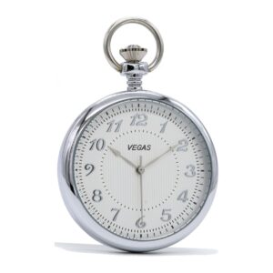 שעון כיס ורסאי Versaille 991397-1 – שעון כיס 40MM, כסוף לוח כסוף ספרות ושנתות