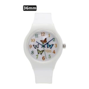 שעון ילדים ווגס Vegas 991600-18 – לבן, לוח פרחים מספרים, 36mm