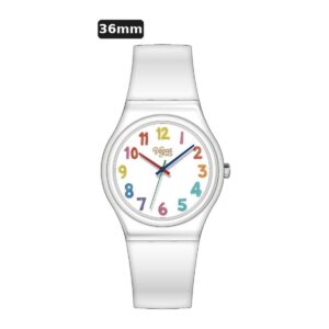 שעון ילדים ווגס Vegas 991600-25 – לבן, לוח מספרים חלק, 36mm