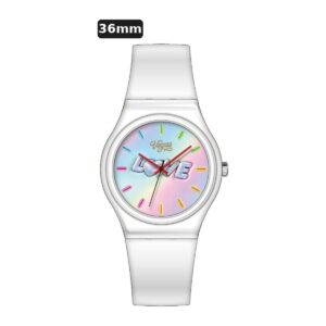 שעון ילדים ווגס Vegas 991600-26 – לבן, לוח LOVE עם שנתות, 36mm