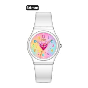 שעון ילדים ווגס Vegas 991600-36 – לבן, לוח ציורי לבבות עם ספרות, 36mm