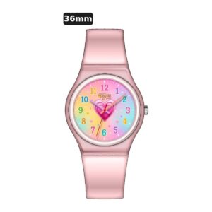 שעון ילדים ווגס Vegas 991600-48 – ורוד, לוח ציורי לבבות עם ספרות, 36mm