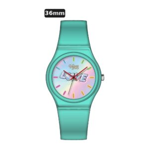 שעון ילדים ווגס Vegas 991600-54 – ירוק פיסטוק, לוח Love עם שנתות, 36mm