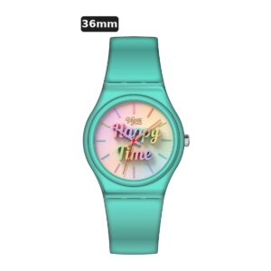 שעון ילדים ווגס Vegas 991600-59 – ירוק פיסטוק, לוח Happy Time עם שנתות, 36mm