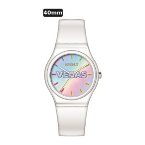 שעון ילדים ווגס Vegas 991600-69 – לבן, לוח VEGAS עם שנתות, 40mm