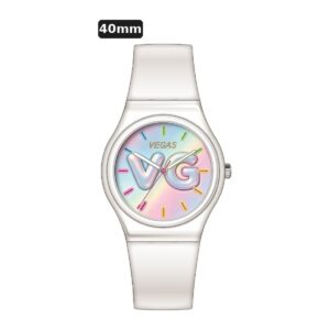 שעון ילדים ווגס Vegas 991600-70 – לבן, לוח VG עם שנתות, 40mm