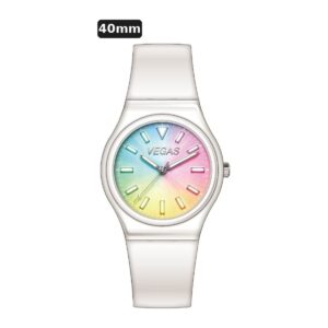שעון ילדים ווגס Vegas 991600-72 – לבן, לוח שנתות צבעוני, 40mm