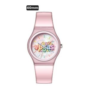 שעון ילדים ווגס Vegas 991600-81 – ורוד, לוח VEGAS צבעוני עם שנתות, 40mm
