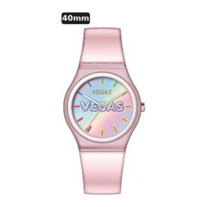 שעון ילדים ווגס Vegas 991600-83 – ורוד, לוח VEGAS עם שנתות, 40mm