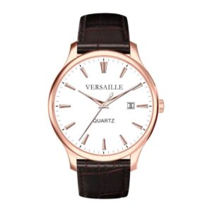 שעון גברים ורסאי Versaille 992613-2 – זהב רצועת עור לוח לבן