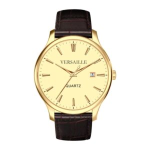 שעון גברים ורסאי Versaille 992613-3 – זהב רצועת עור לוח זהב
