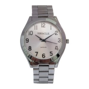 שעון גברים ורסאי Versaille 992658-4 – מתכתי כסוף לוח כסוף מספרים, זכוכית ספיר