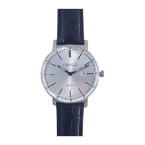 שעון גברים ורסאי Versaille 992719-5 – כסוף אנלוגי זכוכית ספיר עור שחור