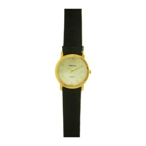 שעון נשים ורסאי Versaille 993961-3 – זהב לוח כסוף, רצועת עור שחורה